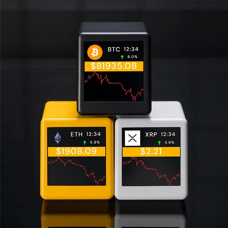 ABZZ-Wifi Crypto Tracker Crypto Price Displayer 300 Major Cryptocurrencies Can Be Switched Freely A